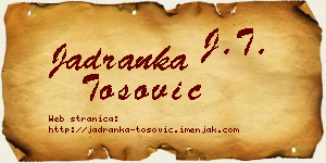 Jadranka Tošović vizit kartica